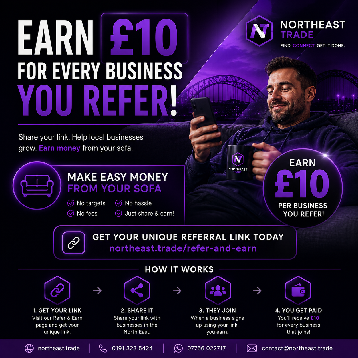 Earn £10 for every business you refer